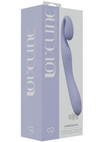 Loveline Obsession 10 Speed Dual Motor Vibe Sealed Silicone Rechargeable Submersible Lavender