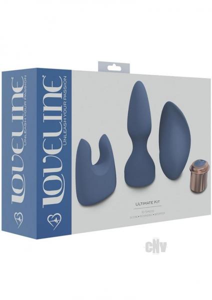 Loveline Ultimate Kit 10 Speed Silicone Rechargeable Waterproof Blue/grey