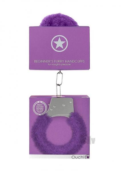 Ouch Beginner's Handcuffs Furry - Purple