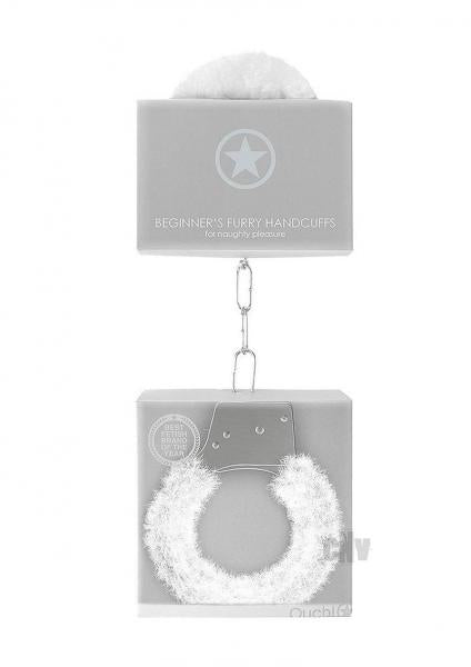 Ouch Beginners Handcuffs Furry White