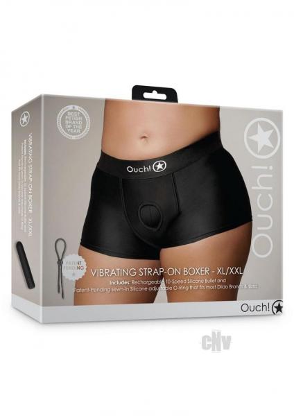 Shots Ouch Vibrating Strap On Boxer - Black Xl/xxl