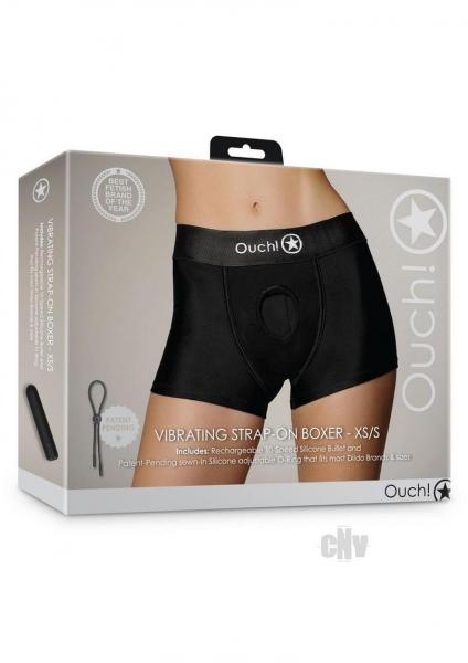 Shots Ouch Vibrating Strap On Boxer - Black Xs/s
