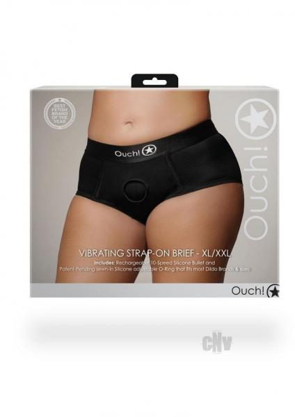 Shots Ouch Vibrating Strap On Brief - Black Xl/xxl