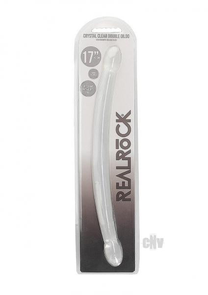 Shots Realrock Crystal Clear 17" Double Dildo - Transparent