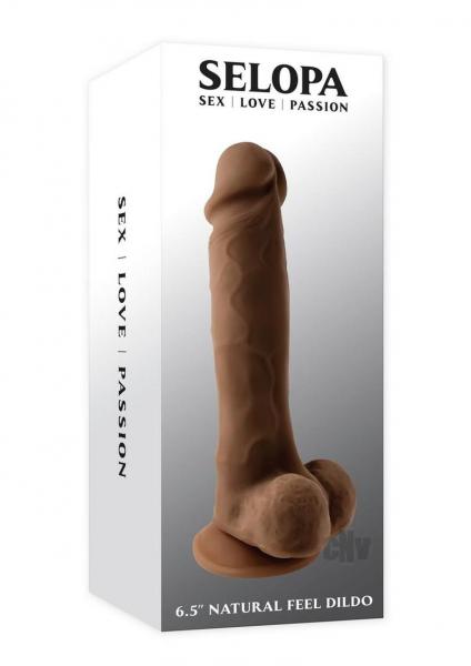 Selopa 6 In. Natural Feel Dildo Dark