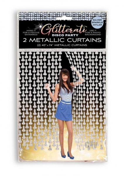 Glitterati Disco Party Penis Foil 6 Ft. Curtains 2-piece Set