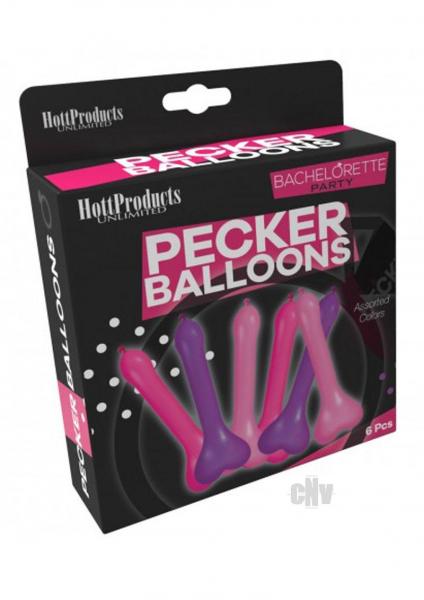 Pecker Balloons Assorted Colors-(6/box)