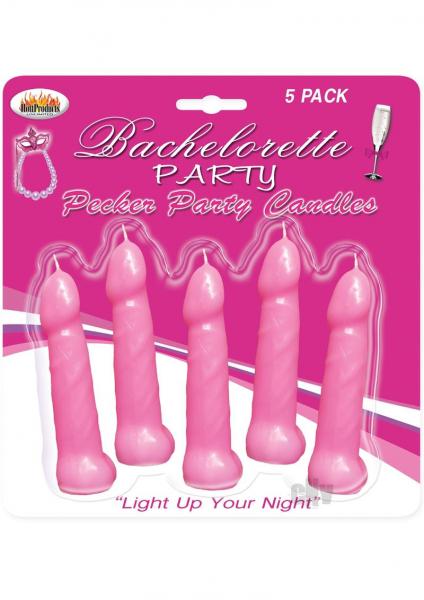 Bachelorette Party Pecker Party Candles Pink 5 Pack