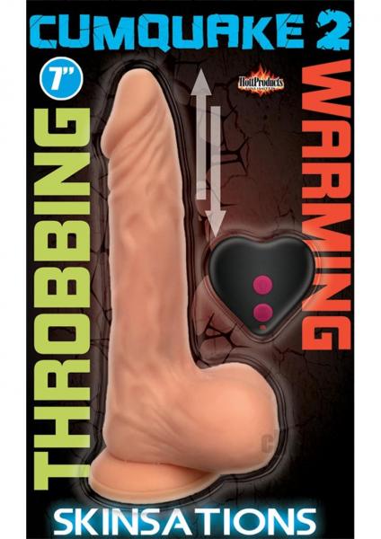 Skinsations Cum Quake 2 Throbbing/pulsating Dildo With Suctin Cup&remote Controller 11 Vibration Mo