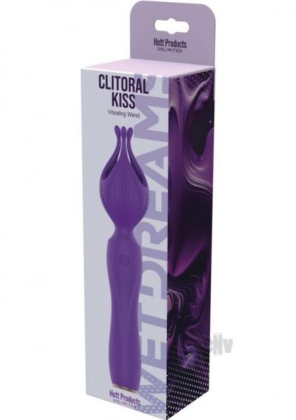 Wet Dreams Clitoral Kiss Flower Petal Silicone Vibrator Purple