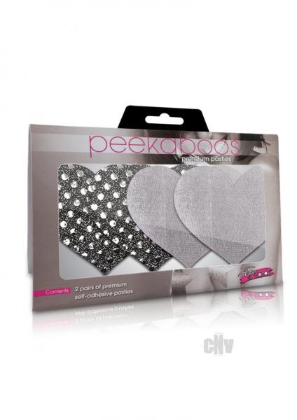 Dark Angel Hearts Pasties Silver