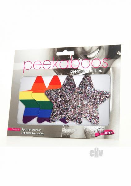 Peekaboos Pride Rainbow Glitter Stars - Pack Of 2