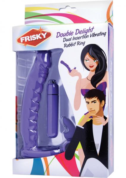 Double Delight Dual Penetration Vibrating Rabbit Cock Ring