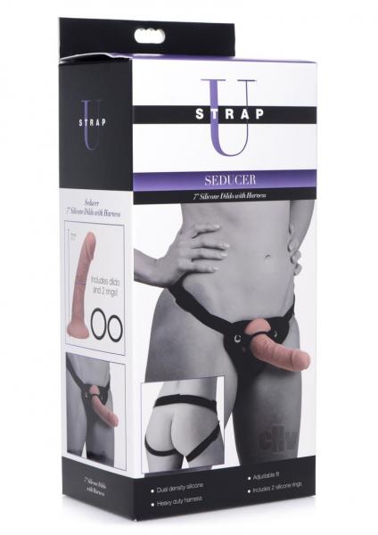 Seducer 7 inch Silicone Dildo with Harness