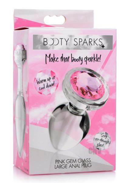 Pink Gem Glass Anal Plug - Large