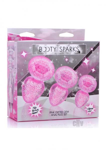 Glitter Gem Anal Plug Set - Pink