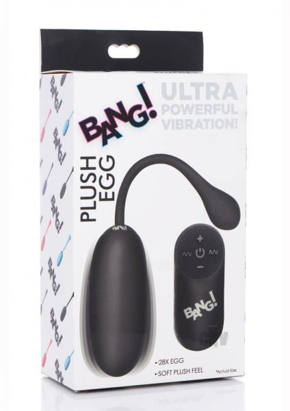 Remote Control 28X Silicone Plush Egg - Black