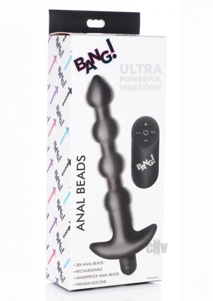 Remote Control Vibrating Silicone Anal Beads - Black
