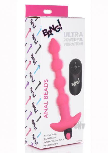 Remote Control Vibrating Silicone Anal Beads - Pink