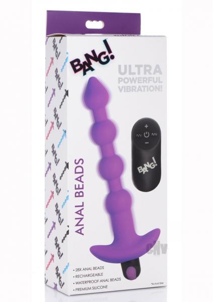 Remote Control Vibrating Silicone Anal Beads - Purple