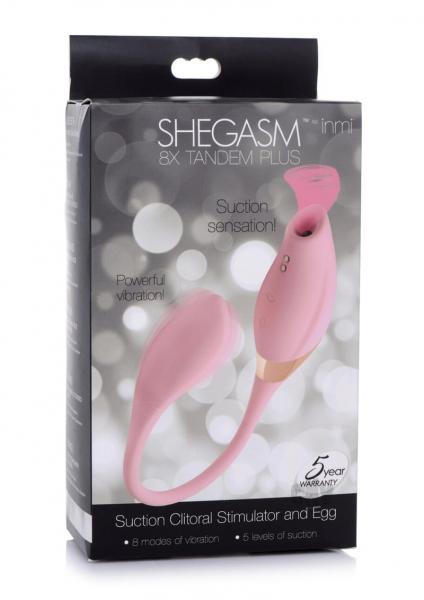 Shegasm 8X Tandem Plus Silicone Suction Clitoral Stimulator and Egg