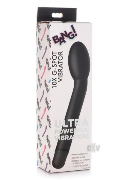 10X Silicone G-Spot Vibrator - Black