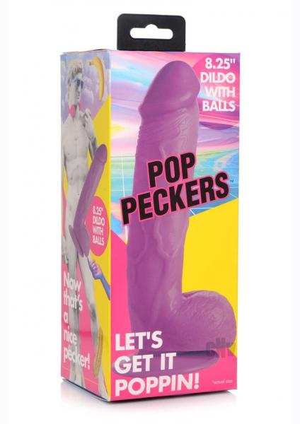 8.25 Inch Dildo with Balls - Purple