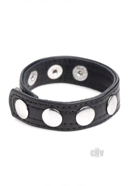 Leather Speed Snap Cock Ring - Black