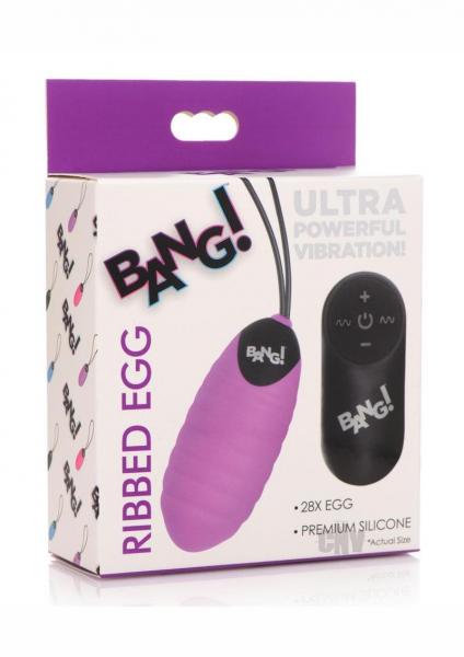 28X Ribbed Silicone Vibrating Egg with Remote Control