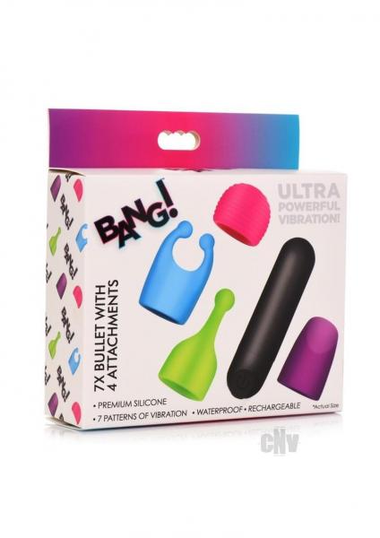 7X Rechargeable Bullet with 4 Attachments