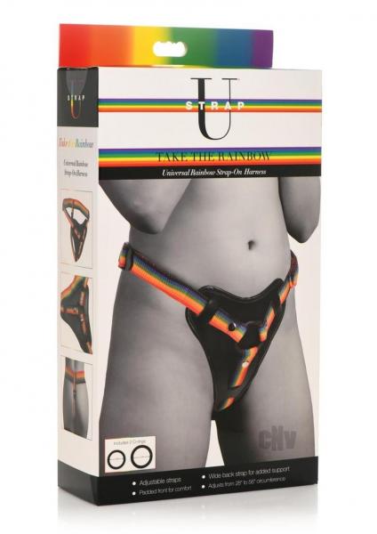 Rainbow Strap On Harness with Silicone O-Rings