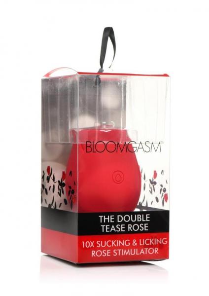 The Double Tease Rose 10X Sucking and Licking Silicone Stimulator
