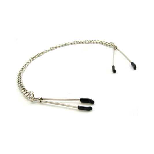 H2h Nipple Clamps Tweezer With Chain (chrome)