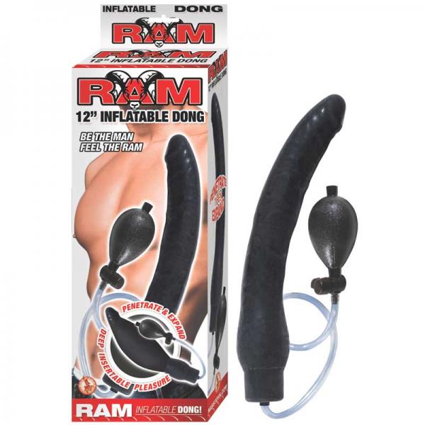 Ram Inflatable Latex Dong 12 Inch - Black