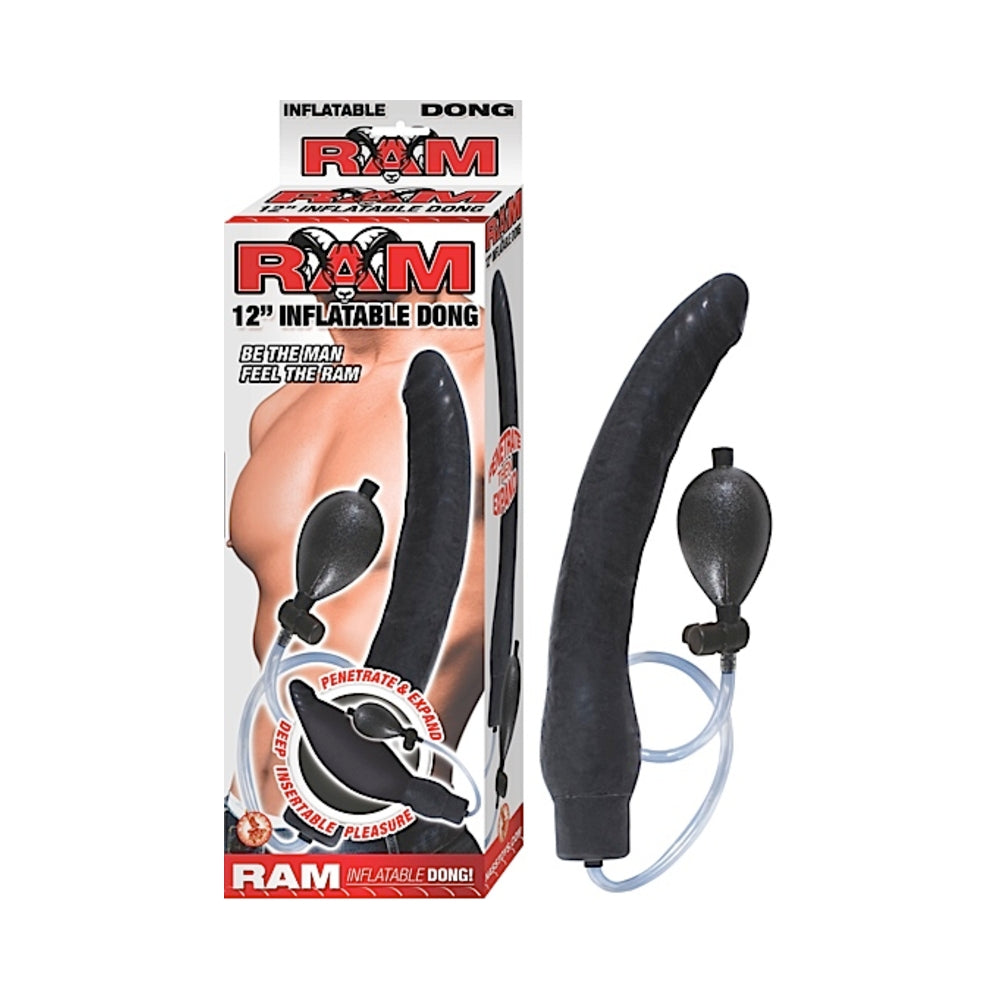 Ram Inflatable Latex Dong 12 Inch - Black