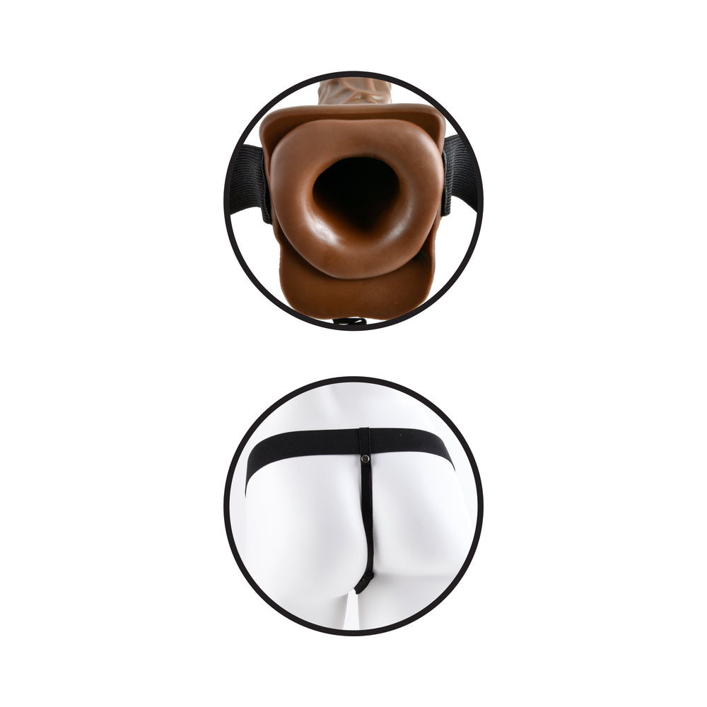 Fetish Fantasy 7 inches Hollow Strap On With Balls Brown