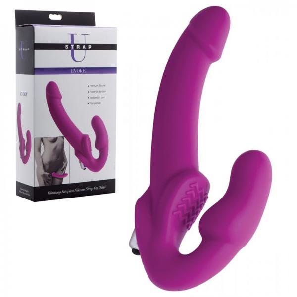Evoke Vibrating Strapless Silicone Strap-on Dildo
