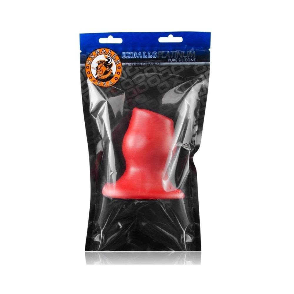 Oxballs Pighole-2, Hollow Plug, Medium, Red