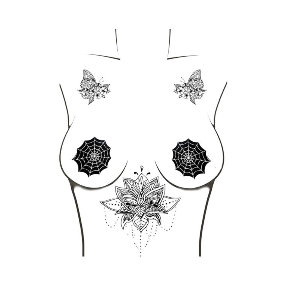 Neva Nude Pasty Spider Web
