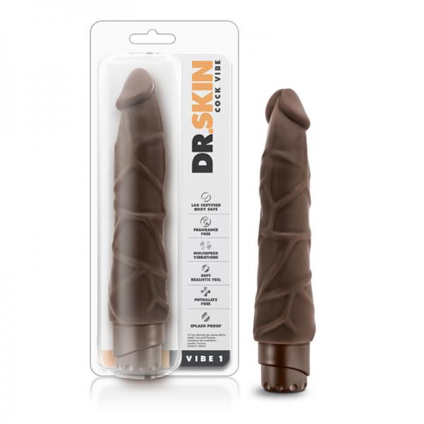 Dr. Skin - Cock Vibe 1 - 9 Inch Vibrating Cock - Chocolate