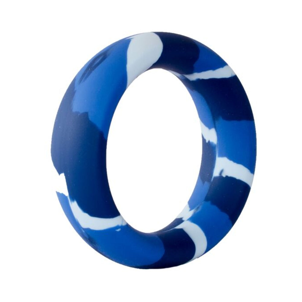 Major Dick Commando Cock Ring Blue Camo 1.5 inches