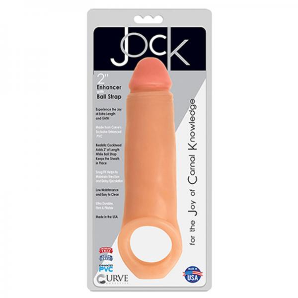 2 Inch Penis Enhancer with Ball Strap - Flesh