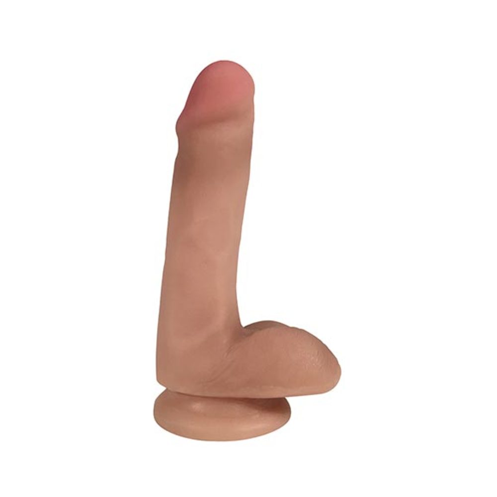 Easy Riders 6 Inch Dual Density Dildo With Balls - Tan