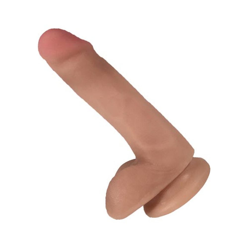 Easy Riders 6 Inch Dual Density Dildo With Balls - Tan