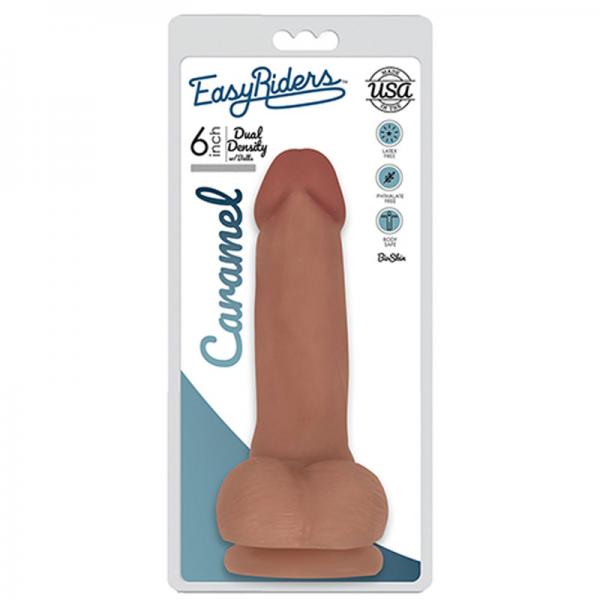Easy Riders 6 Inch Dual Density Dildo With Balls - Tan