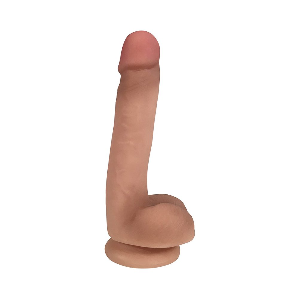 Easy Riders 7 Inch Dual Density Dildo With Balls - Tan