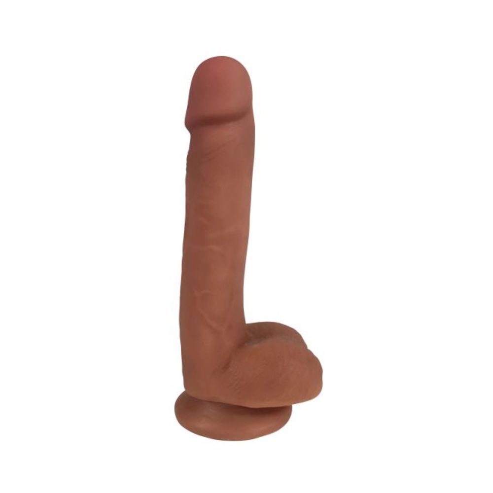 Easy Riders 7 Inch Dual Density Dildo With Balls - Tan