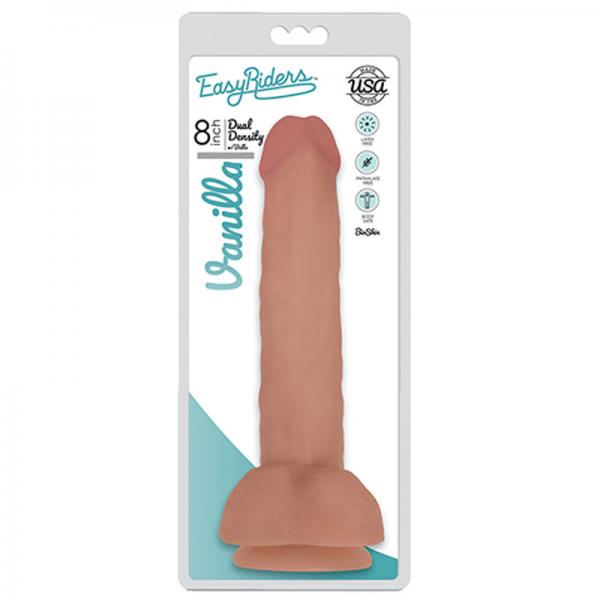 Easy Riders 8 Inch Dual Density Dildo With Balls - Flesh
