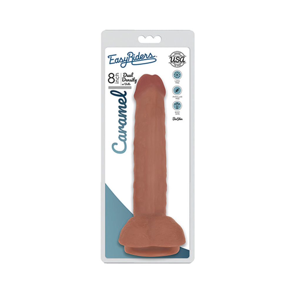 Easy Riders 8 Inch Dual Density Dildo With Balls - Flesh