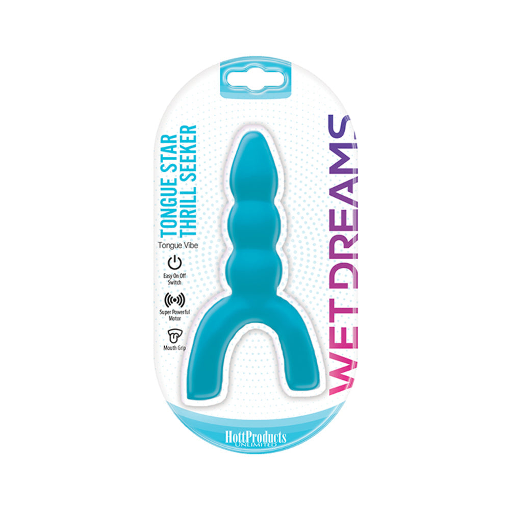 Tongue Star Thrill Seeker Tongue Vibe With Pleasure Ribs Blue